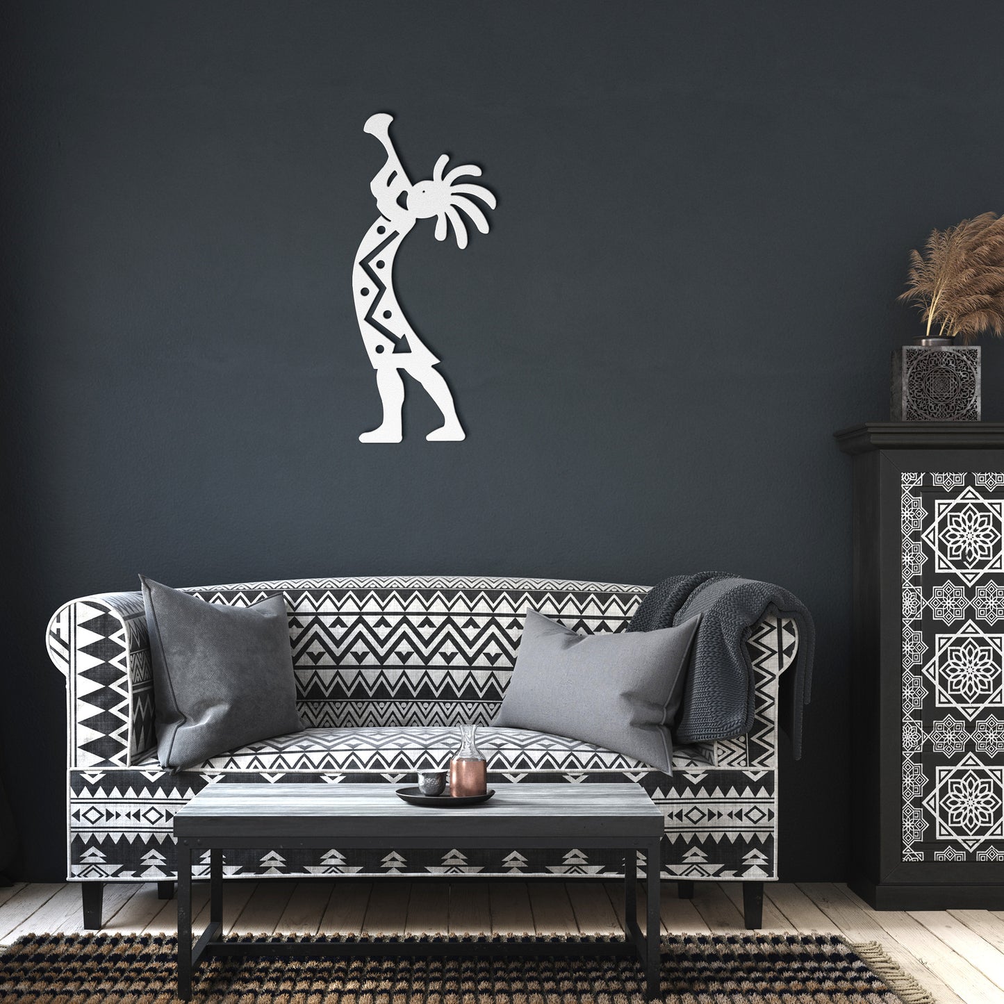 Kokopelli Harmony - Laser Cut Metal Wall Art - USA