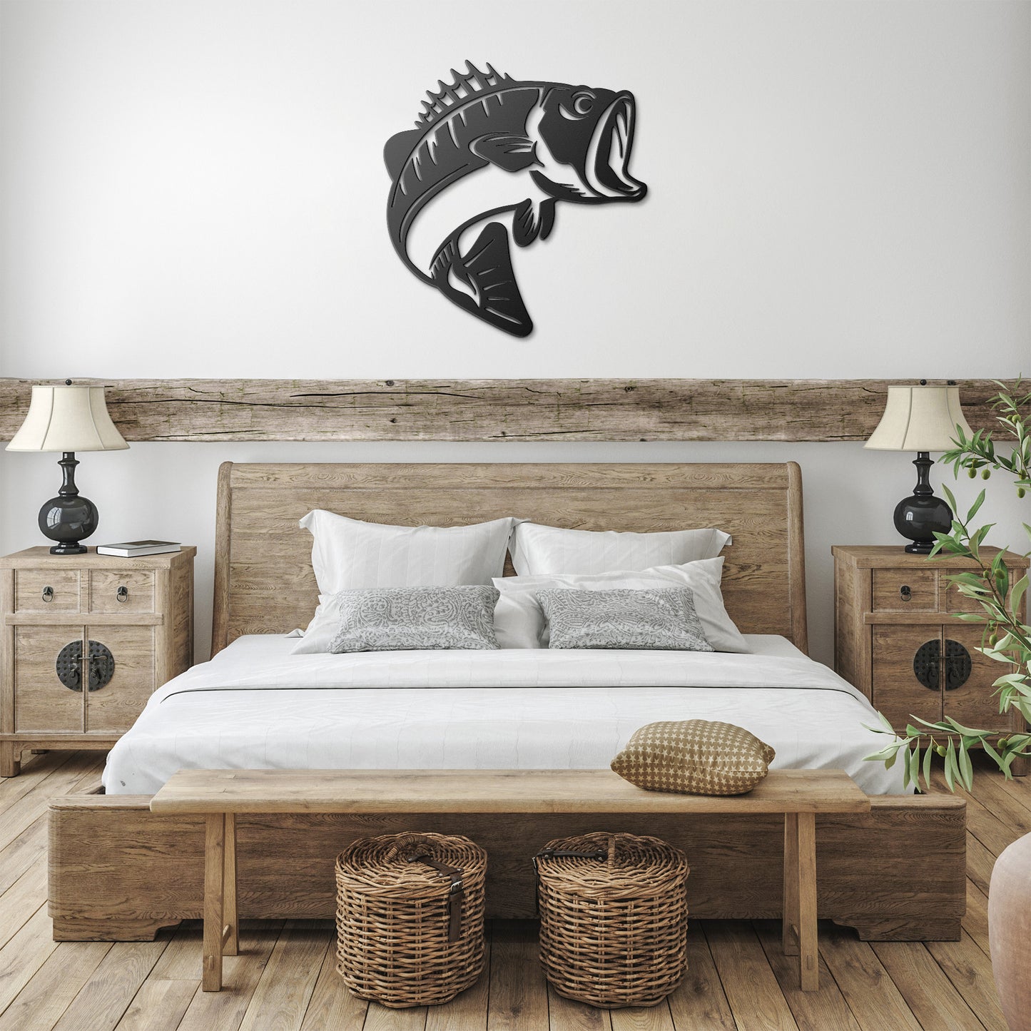Large Mouth Bass Jumping Metal Art - Fishing Enthusiast's Delight - USA