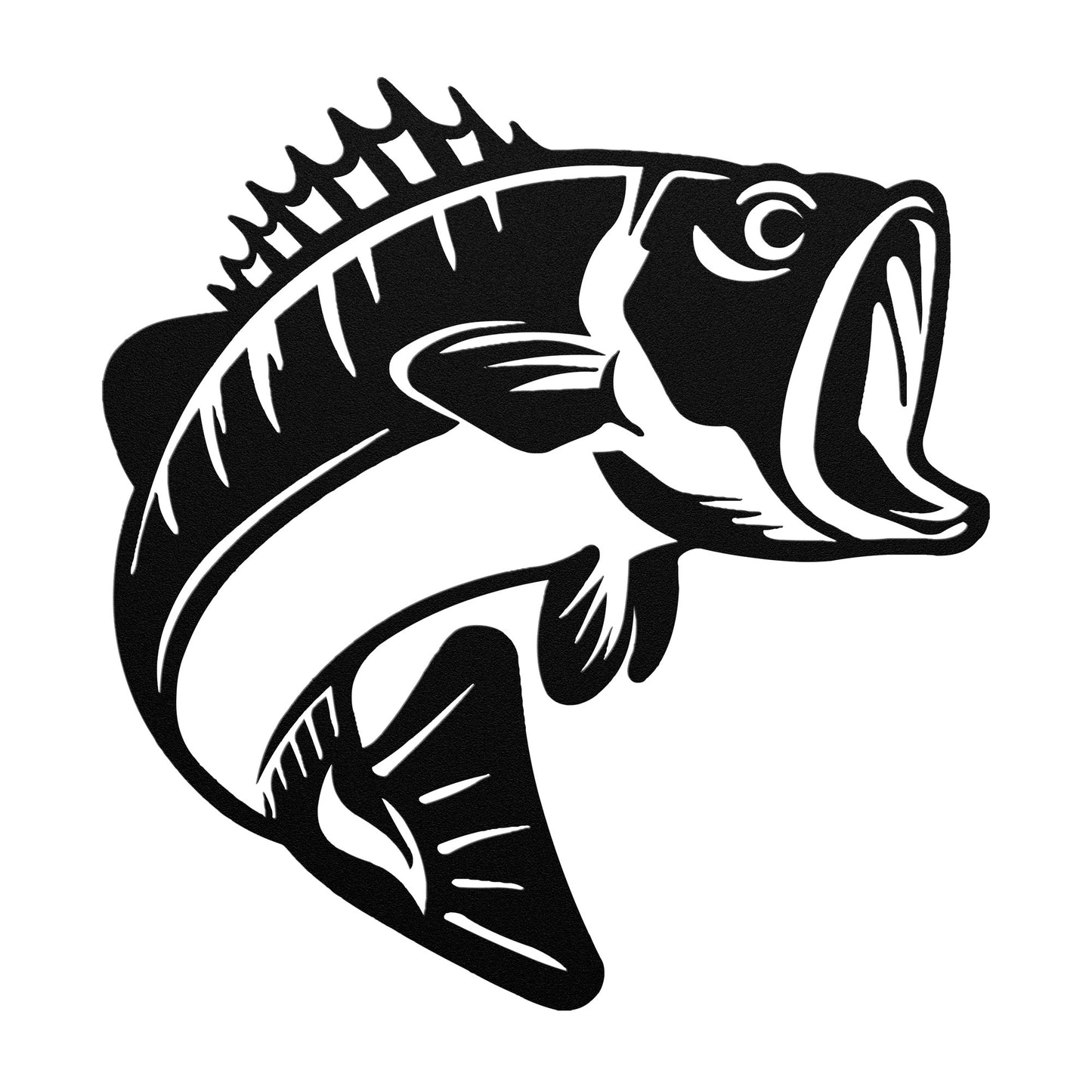 Large Mouth Bass Jumping Metal Art - Fishing Enthusiast's Delight - USA