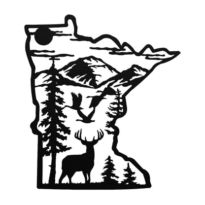 Minnesota Majestic Whitetail Deer Metal Art - Deer Scene - USA