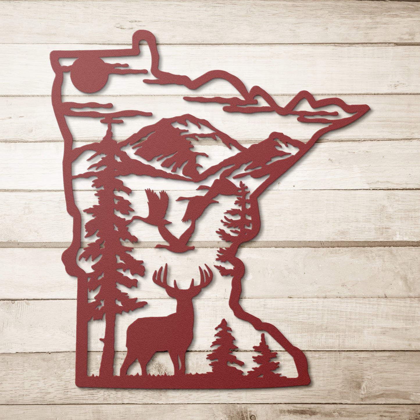 Minnesota Majestic Whitetail Deer Metal Art - Deer Scene - USA