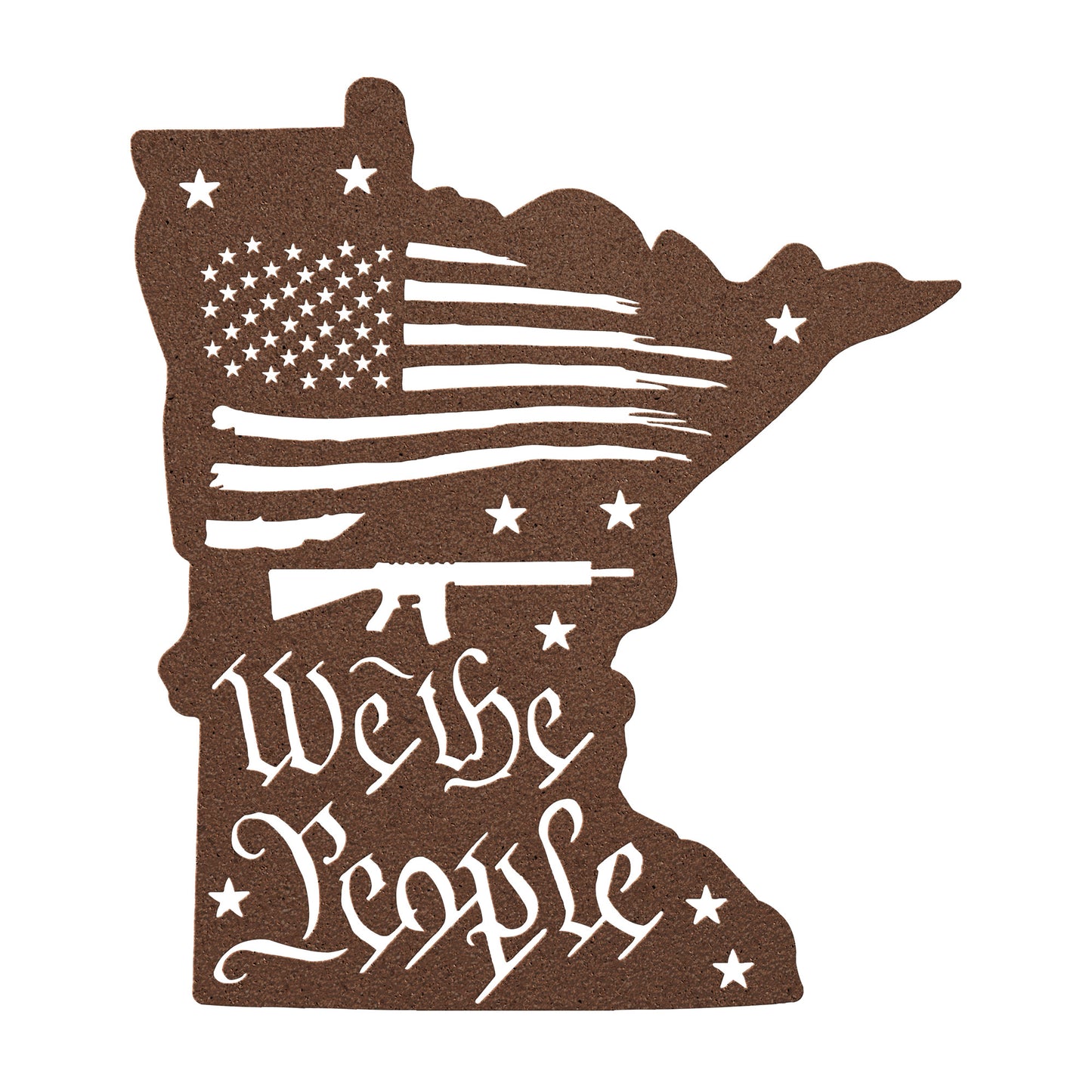Minnesota Patriotism: Tattered Flag and 'We the People' Metal Art