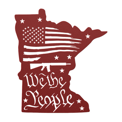 Minnesota Patriotism: Tattered Flag and 'We the People' Metal Art