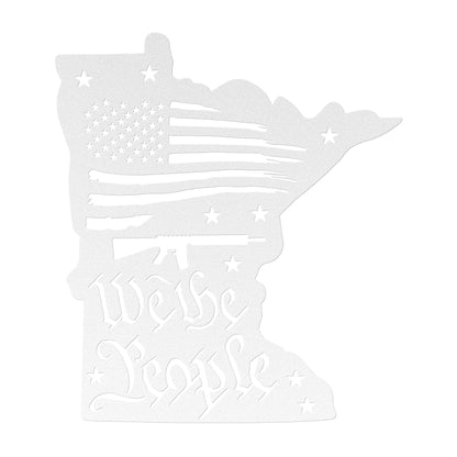 Minnesota Patriotism: Tattered Flag and 'We the People' Metal Art