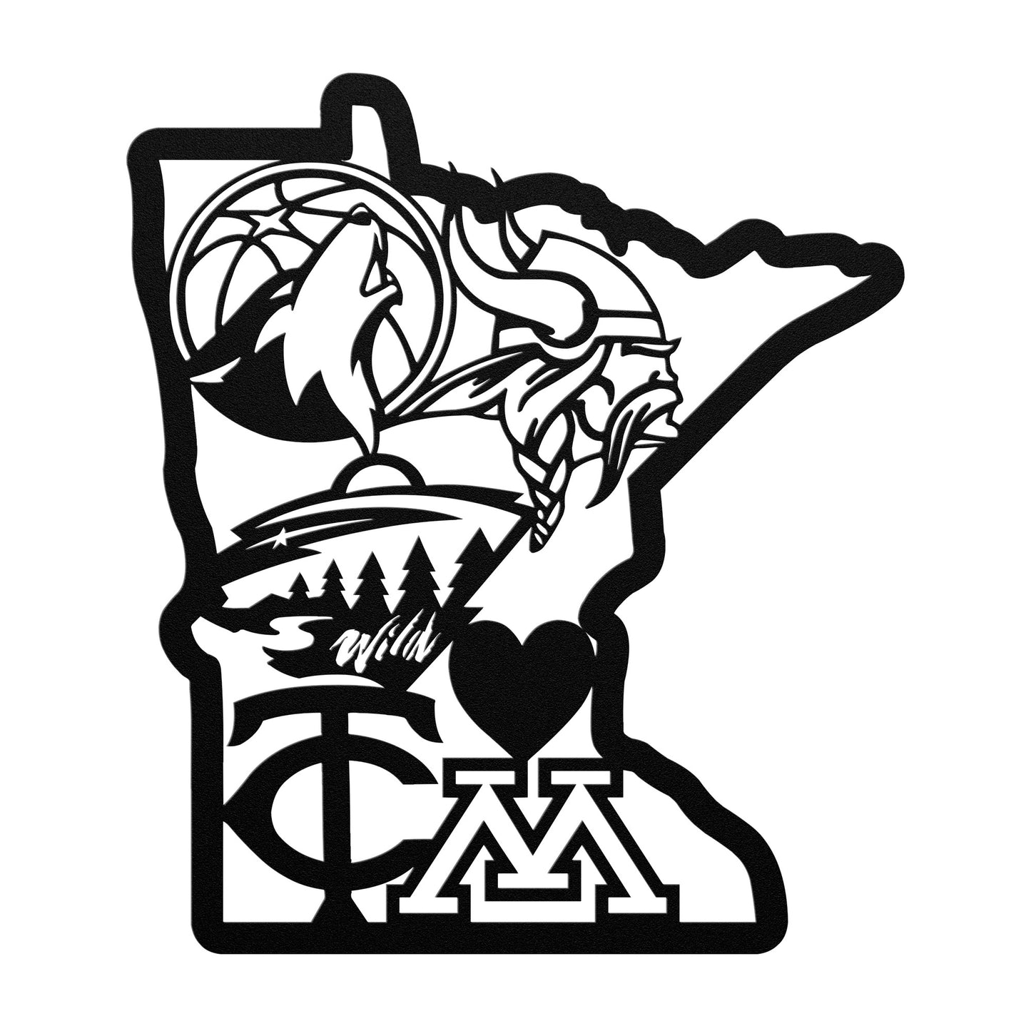 Minnesota Sports Teams Metal Art