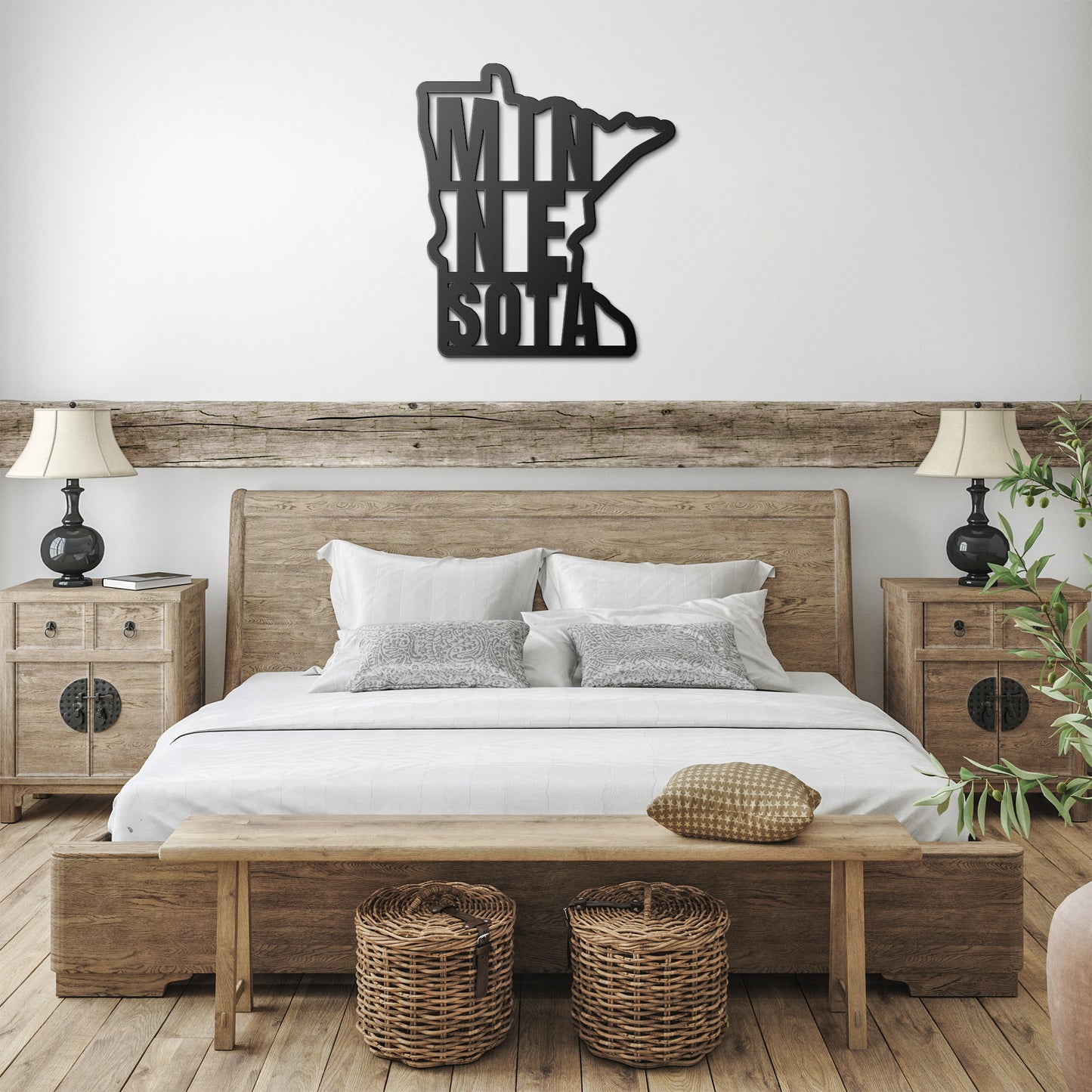 Minnesota State Outline Metal Art with Name | Minnesota Made