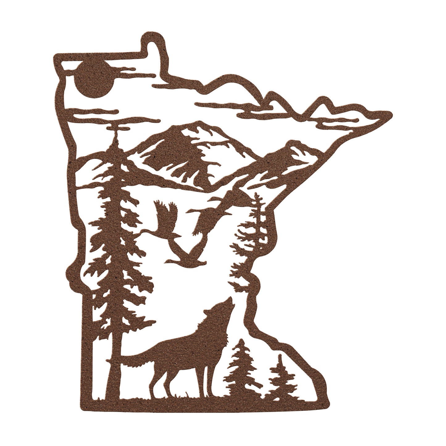 Minnesota Wolf and Trees Metal Art: Discover the Natural Beauty of the North