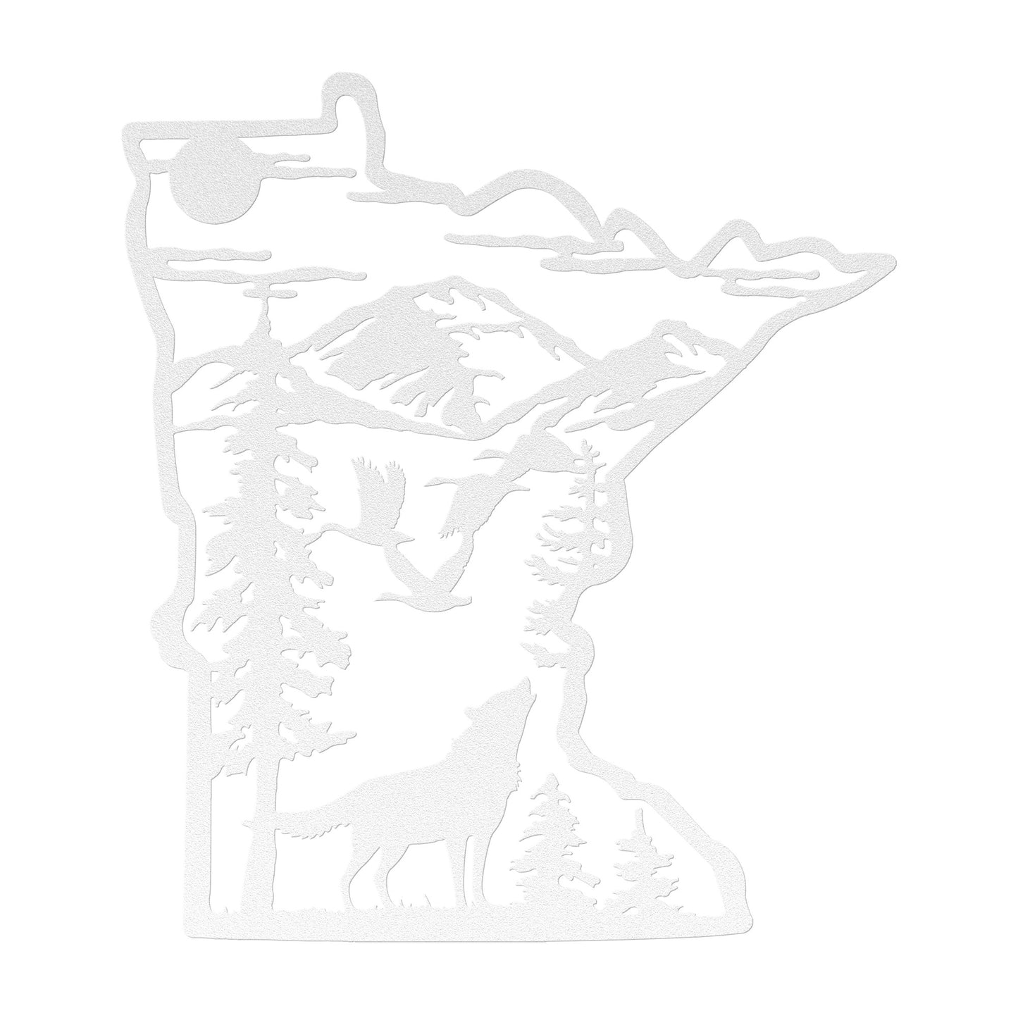 Minnesota Wolf and Trees Metal Art: Discover the Natural Beauty of the North