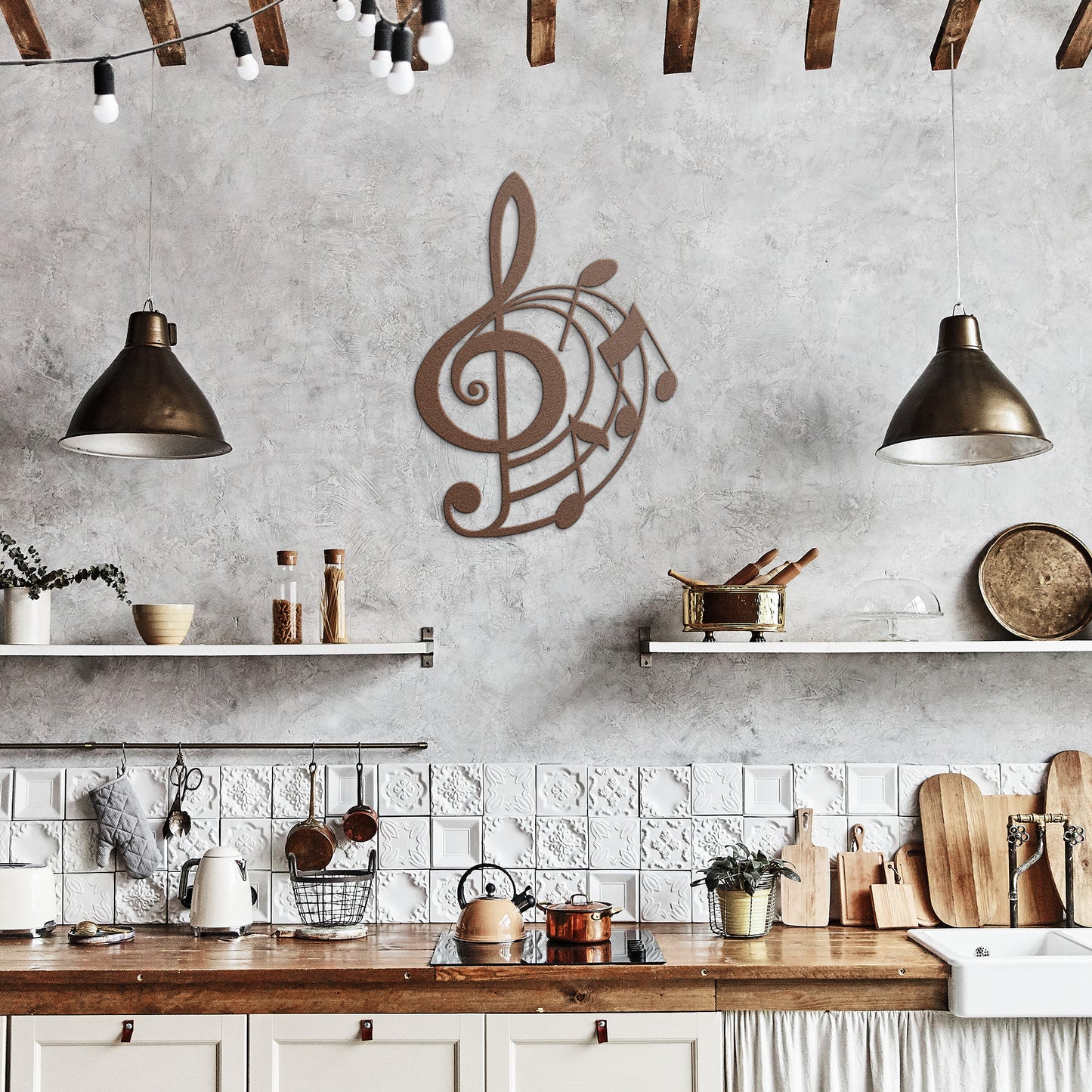 Musical Note Wall Art - Stylish Metal Decor for Music Lovers