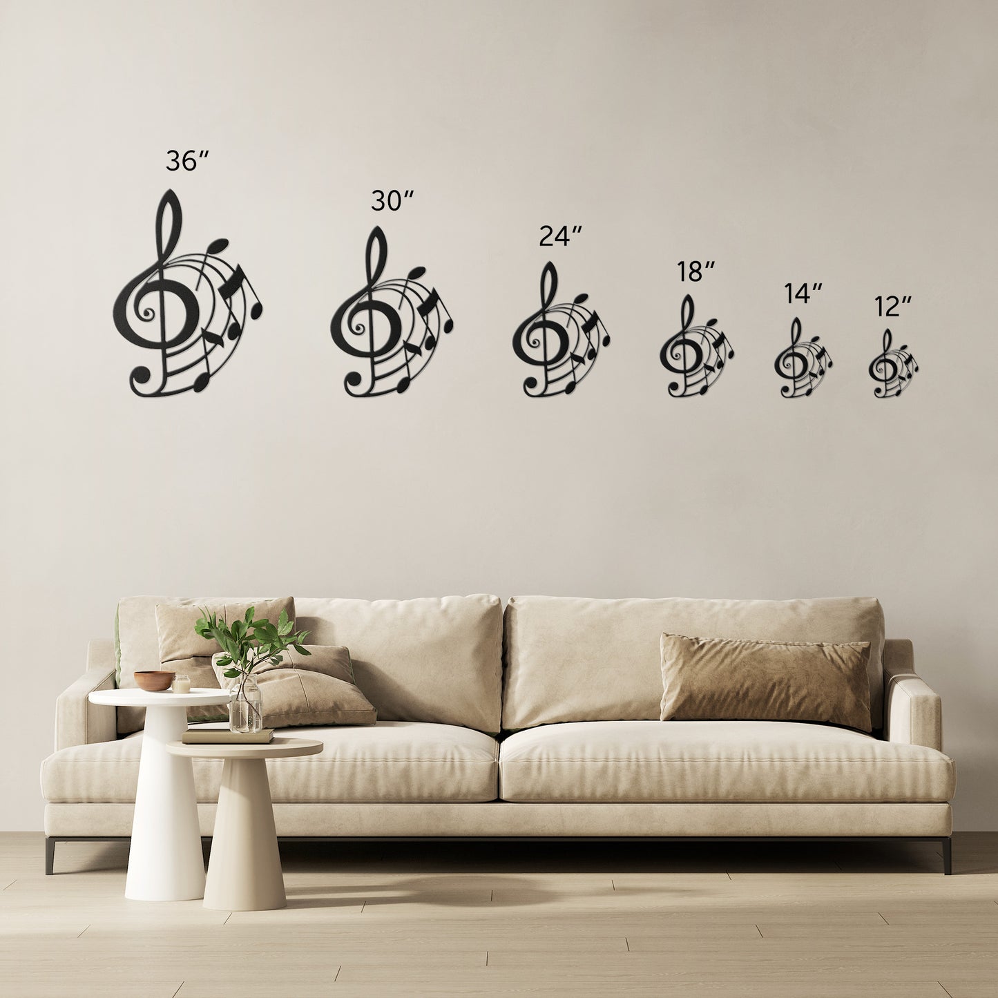 Musical Note Wall Art - Stylish Metal Decor for Music Lovers