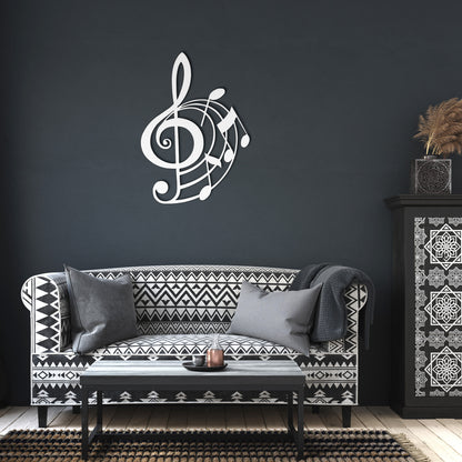 Musical Note Wall Art - Stylish Metal Decor for Music Lovers