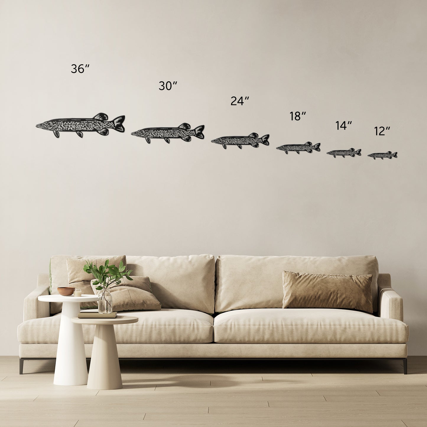 Northern Pike Fish Wall Art - Striking Metal Decor - Laser  Cut Wall Sign