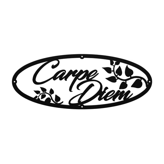 Ornate Carpe Diem Metal Word Sign