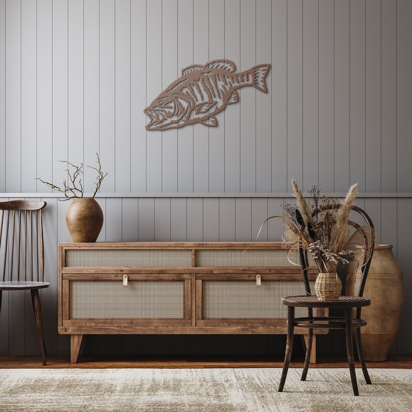 Small Mouth Bass Metal Art - Indoor/Outdoor laser cut Fish Decor