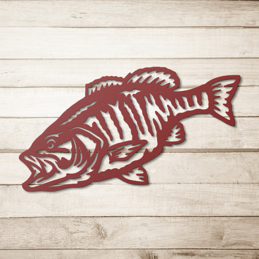 Small Mouth Bass Metal Art - Indoor/Outdoor laser cut Fish Decor