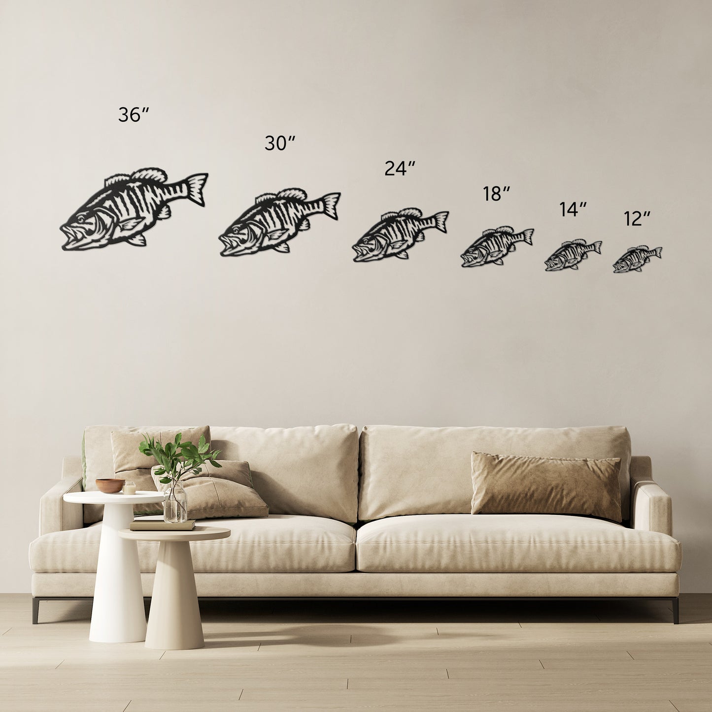 Small Mouth Bass Metal Art - Indoor/Outdoor laser cut Fish Decor