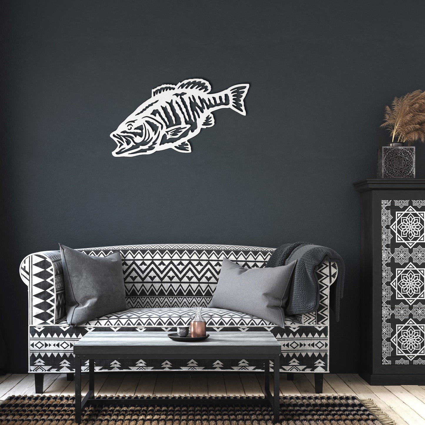 Small Mouth Bass Metal Art - Indoor/Outdoor laser cut Fish Decor