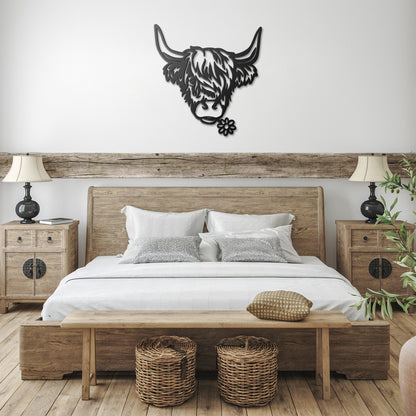 Indoor/Outdoor Highland Cow Decor - Durable Steel Wall Art