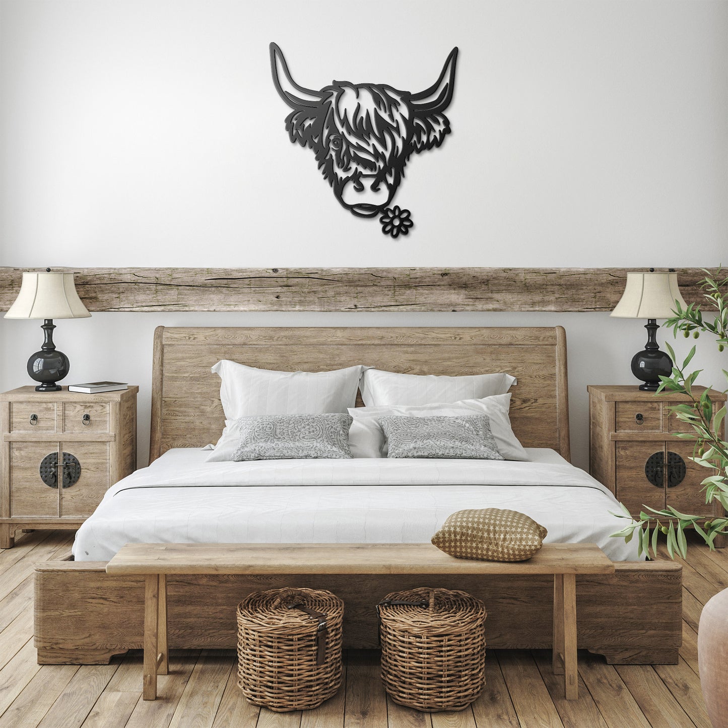 Indoor/Outdoor Highland Cow Decor - Durable Steel Wall Art