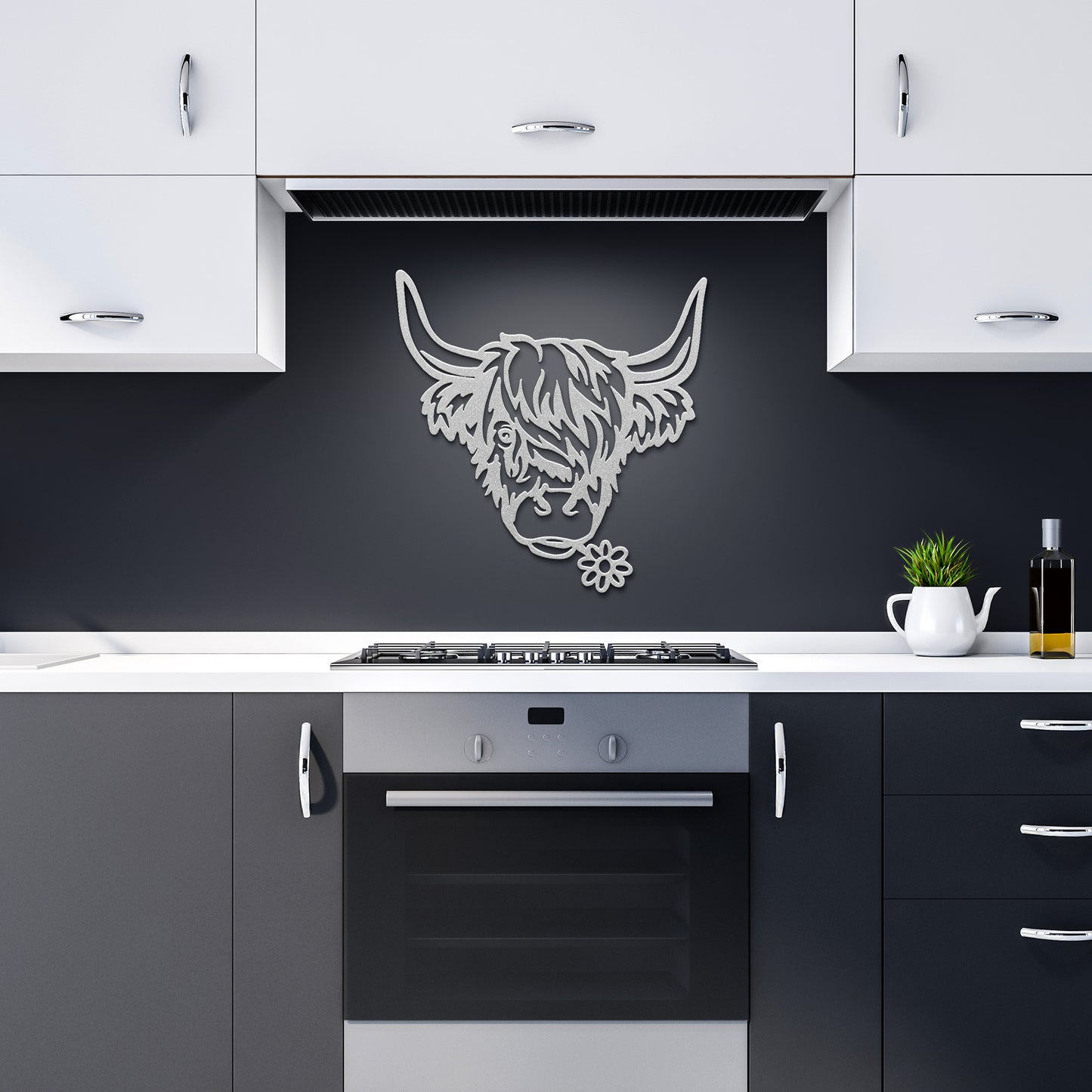 Indoor/Outdoor Highland Cow Decor - Durable Steel Wall Art