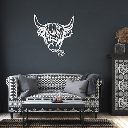 Indoor/Outdoor Highland Cow Decor - Durable Steel Wall Art