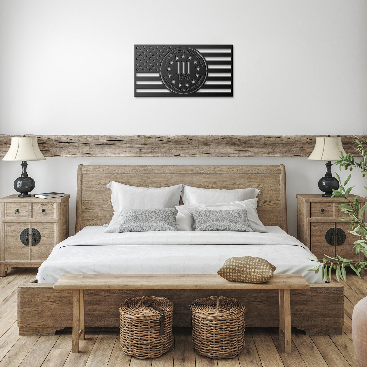 Patriotic  1776 Flag - Made in USA, 3% Movement American Flag Metal Sign - Made in USA