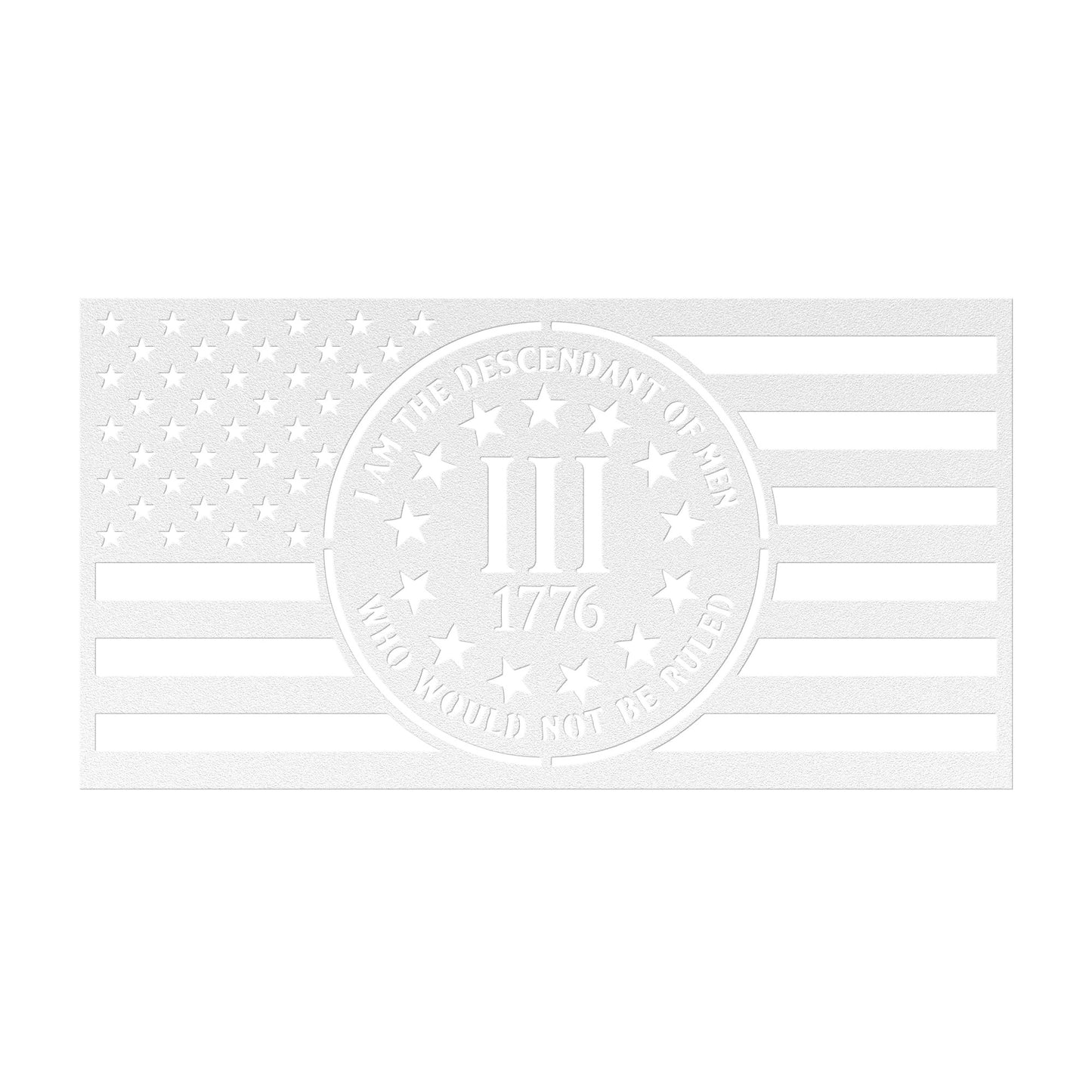 Patriotic  1776 Flag - Made in USA, 3% Movement American Flag Metal Sign - Made in USA