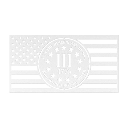 Patriotic  1776 Flag - Made in USA, 3% Movement American Flag Metal Sign - Made in USA