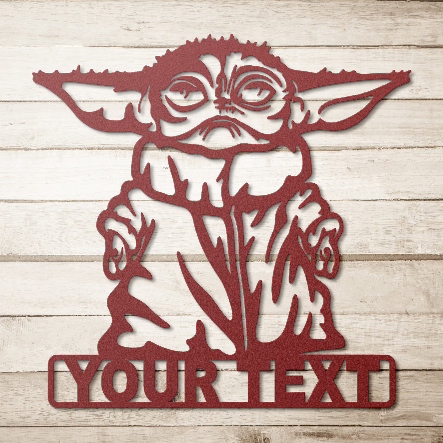 Personalized Baby Yoda Metal Art | Custom Galactic Star Wars Wall Decor