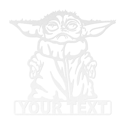 Personalized Baby Yoda Metal Art | Custom Galactic Star Wars Wall Decor