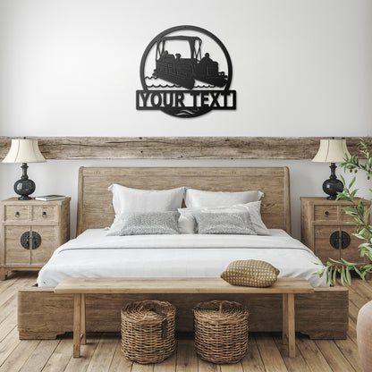 Pontoon Boat Custom Name Sign Metal Art