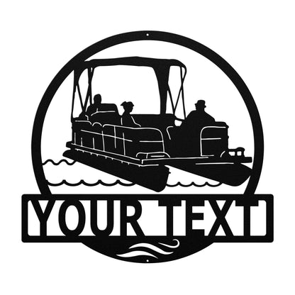 Pontoon Boat Custom Name Sign Metal Art