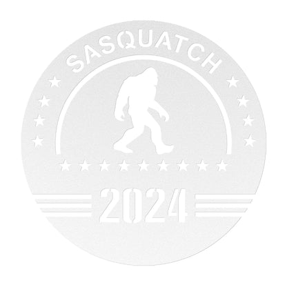Sasquatch 2024 Metal Sign - Bigfoot for President - Funny Political Home Decor