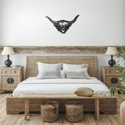 Scottish Cow Metal Wall Art - Unique Indoor/Outdoor Decor