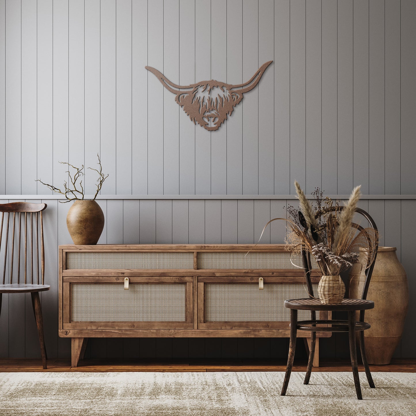 Scottish Cow Metal Wall Art - Unique Indoor/Outdoor Decor