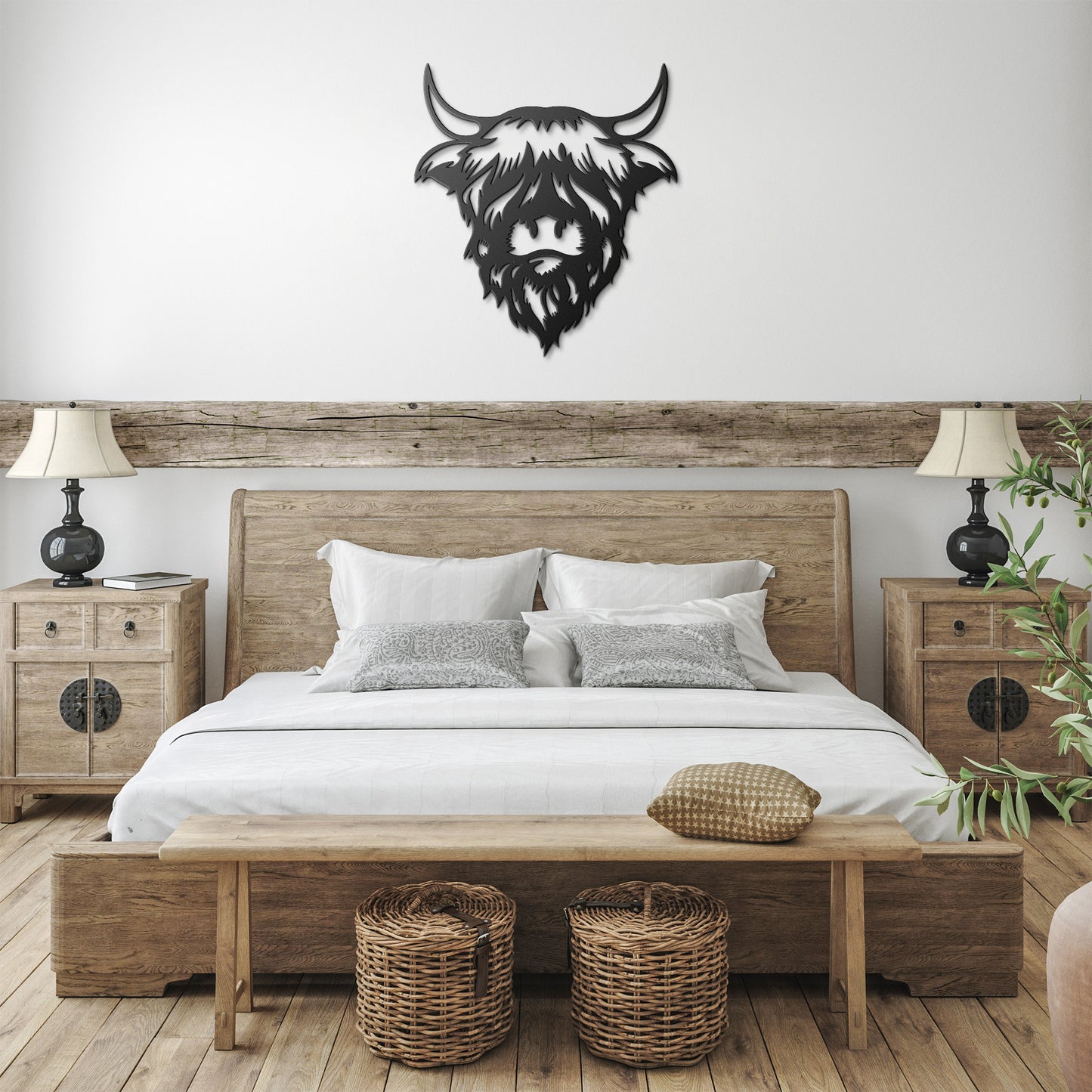 Scottish Highland Cow Wall Decor - Durable Metal Art - Indoor/Outdoor