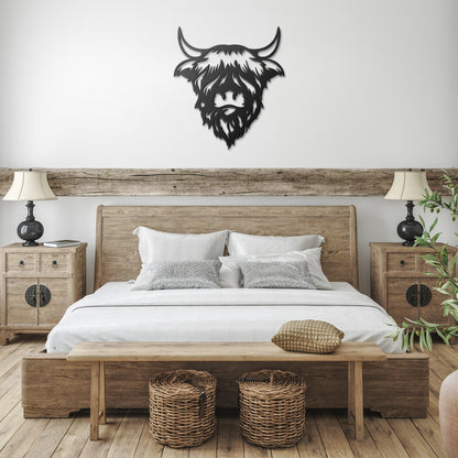 Scottish Highland Cow Wall Decor - Durable Metal Art - Indoor/Outdoor