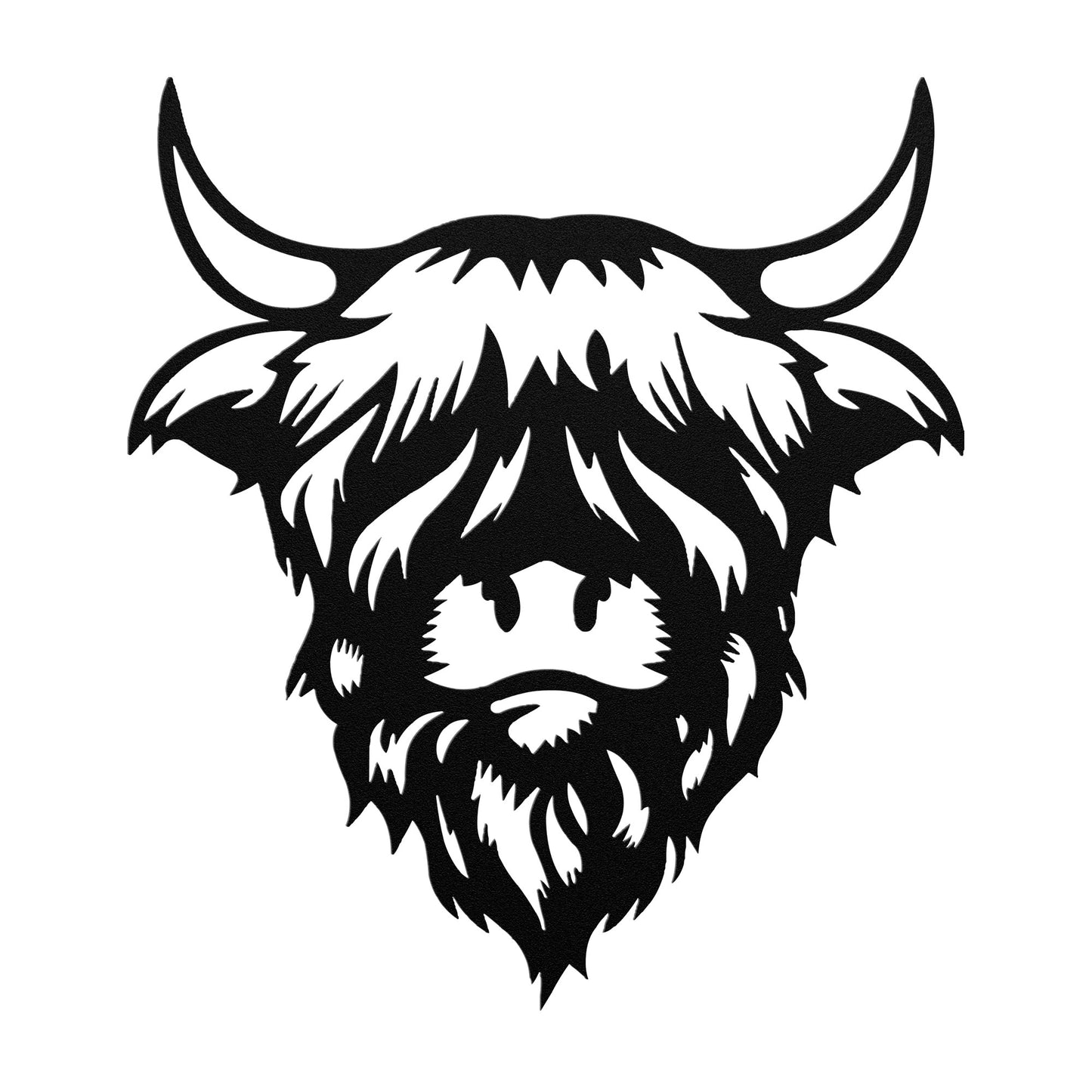Scottish Highland Cow Wall Decor - Durable Metal Art - Indoor/Outdoor