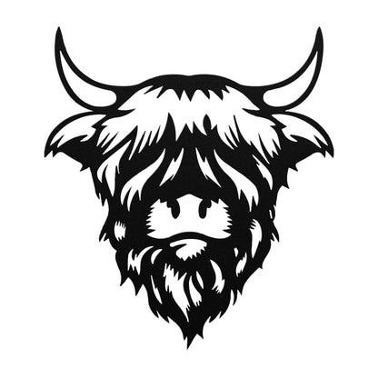 Scottish Highland Cow Wall Decor - Durable Metal Art - Indoor/Outdoor