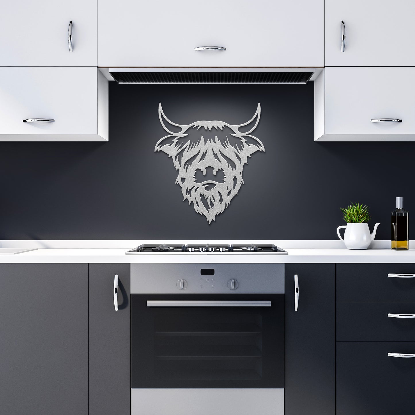 Scottish Highland Cow Wall Decor - Durable Metal Art - Indoor/Outdoor