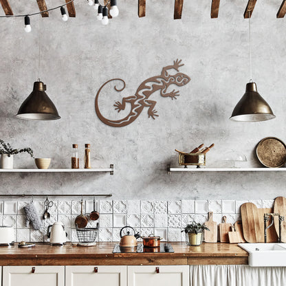 Southwestern Gecko - Laser Cut Metal Wall Art