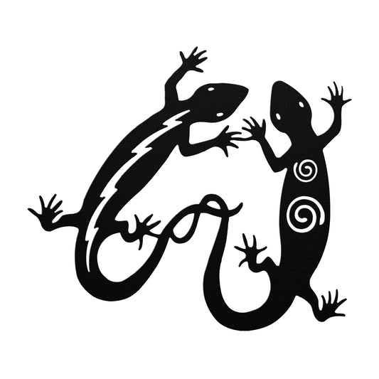 Southwestern Native Geckos - Laser Cut Metal Wall Art - USA
