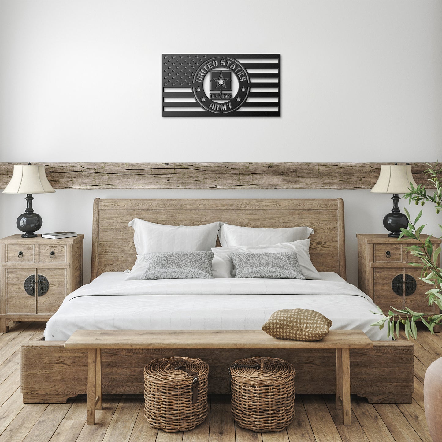 US Army Themed American Flag - Made in USA - Military Decor