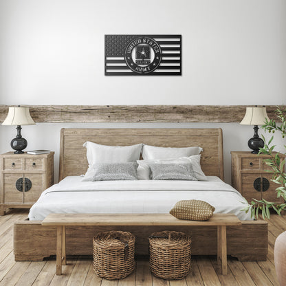 US Army Themed American Flag - Made in USA - Military Decor