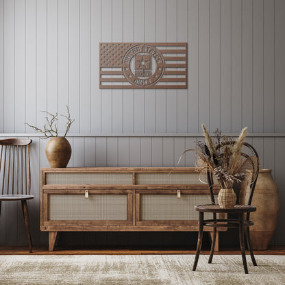 US Army Themed American Flag - Made in USA - Military Decor