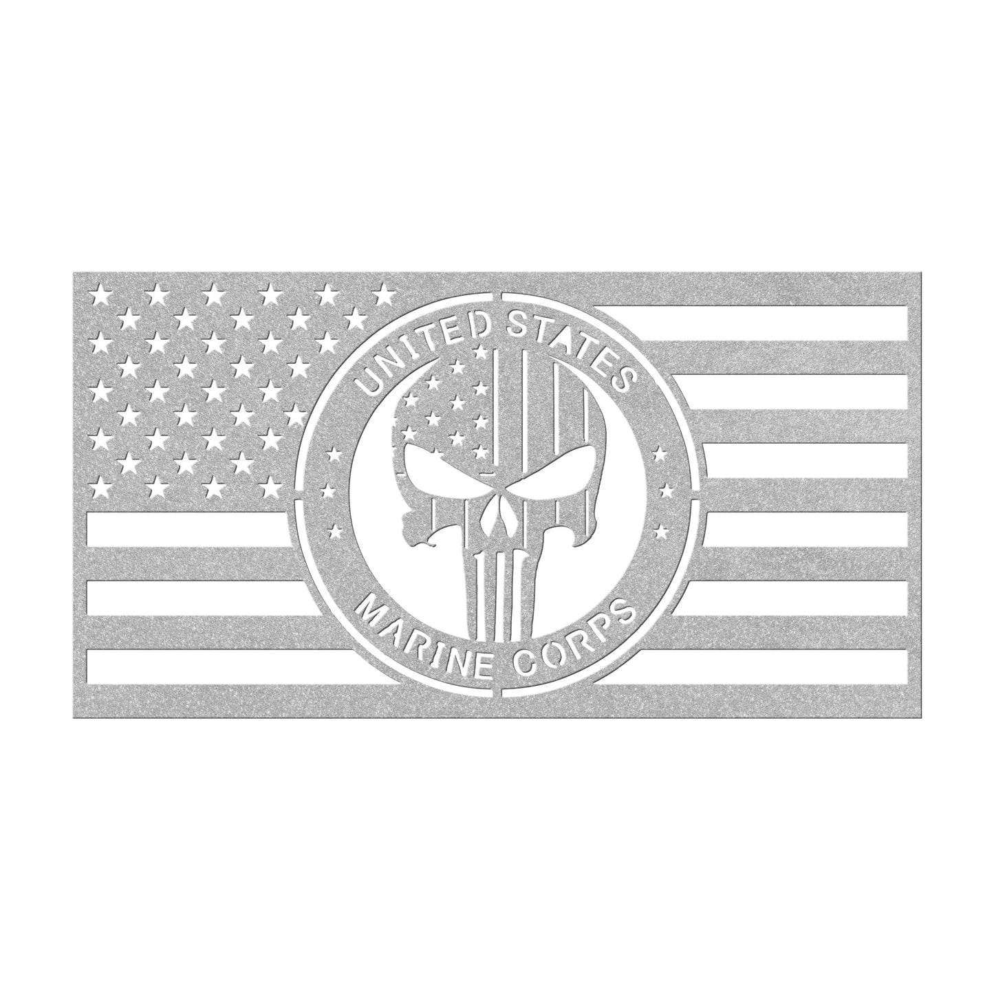 US Marines with this Punisher Skull Themed American Flag - Made in USA - Military Decor