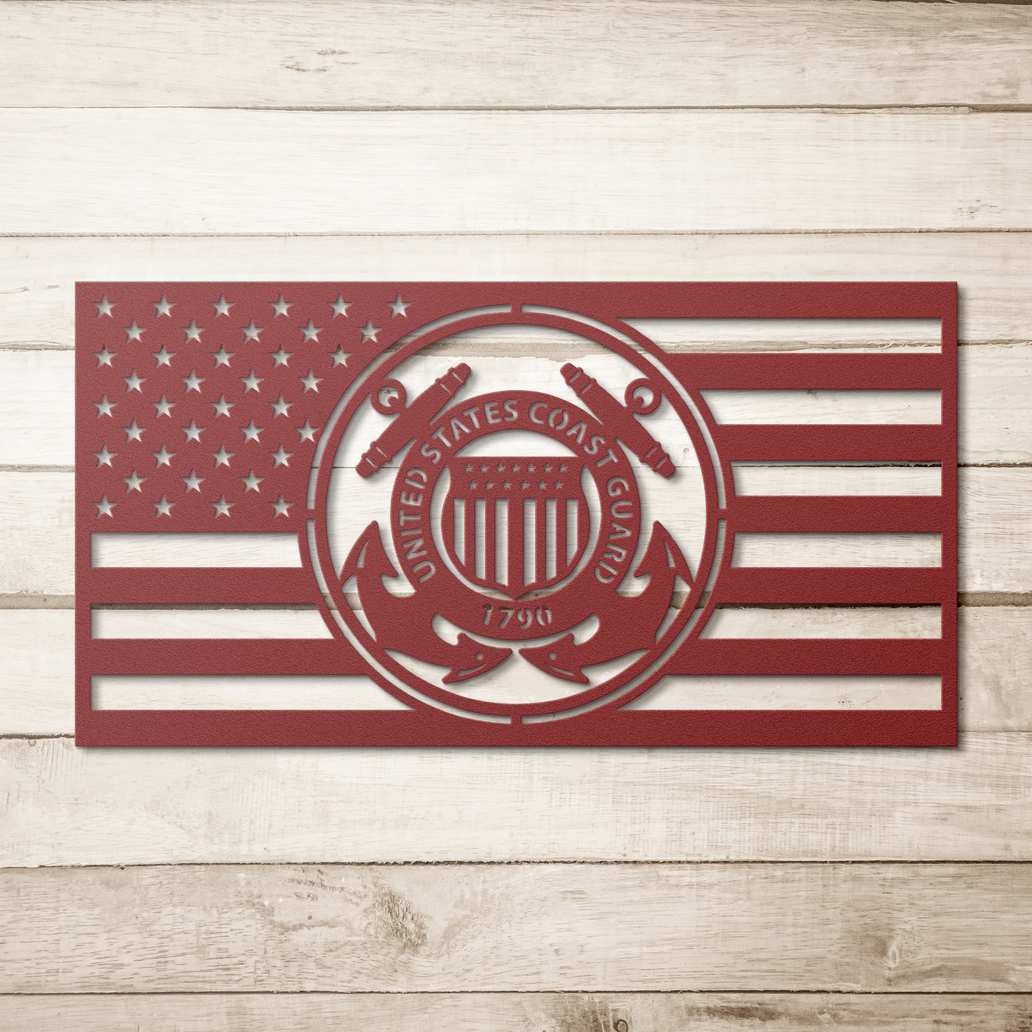 United States Coast Guard Themed American Flag - Made in USA - Military Decor