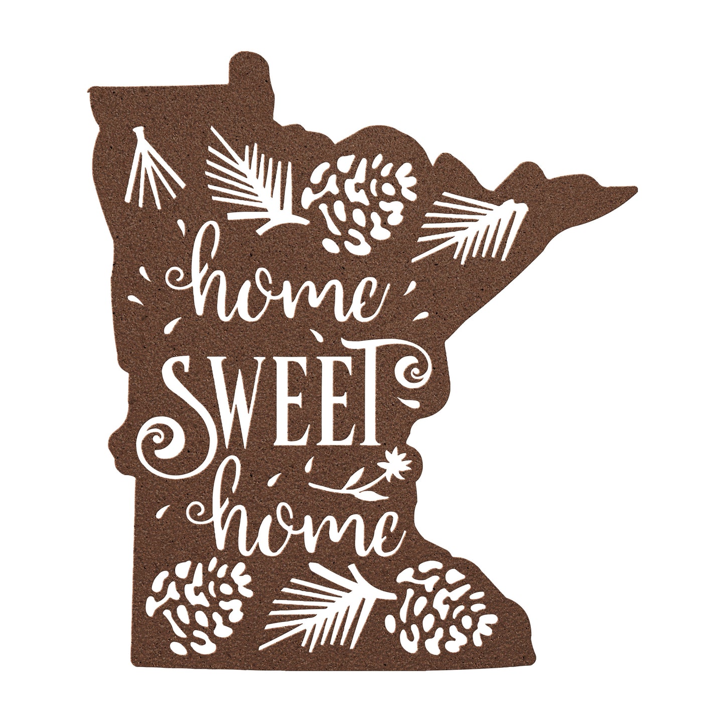 Welcome Home to Minnesota: State Outline Metal Art with 'Home Sweet Home' Design