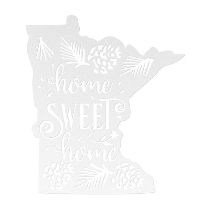 Welcome Home to Minnesota: State Outline Metal Art with 'Home Sweet Home' Design