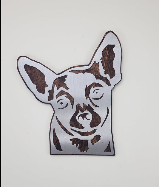 Chihuahua dog metal art decor